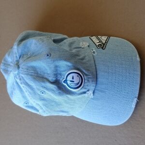 YUMS distressed lt blue denim baseball hat Adjustable